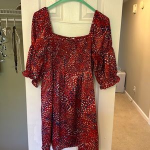 multi colored shift dress